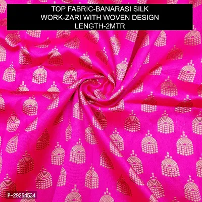 Elegant Pink Banarasi Silk Jacquard Suit Dress Material without Dupatta For Women-thumb2