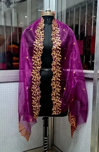 Elegant Purple Banarasi Silk Jacquard Weave Dress Material with Dupatta For Women-thumb2