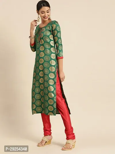 Elegant Green Banarasi Silk Jacquard Suit Dress Material without Dupatta For Women