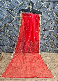 Elegant Red Banarasi Silk Jacquard Weave Dress Material with Dupatta For Women-thumb2