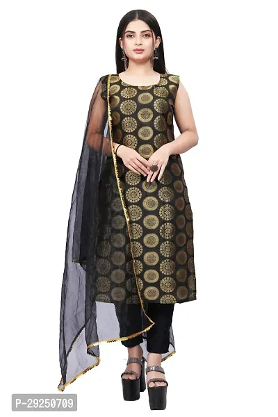 Elegant Banarasi Silk Jacquard Dress Material with Dupatta For Women-thumb0