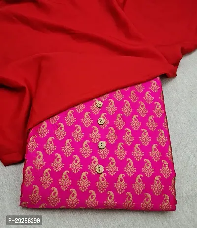 Elegant Pink Banarasi Silk Jacquard Suit Dress Material without Dupatta For Women