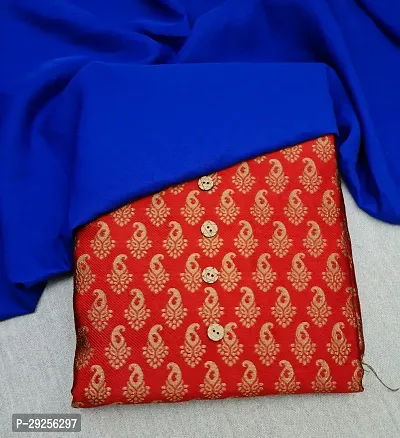 Elegant Red Banarasi Silk Jacquard Suit Dress Material without Dupatta For Women