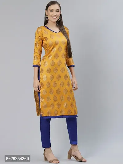 Elegant Yellow Banarasi Silk Jacquard Suit Dress Material without Dupatta For Women-thumb0