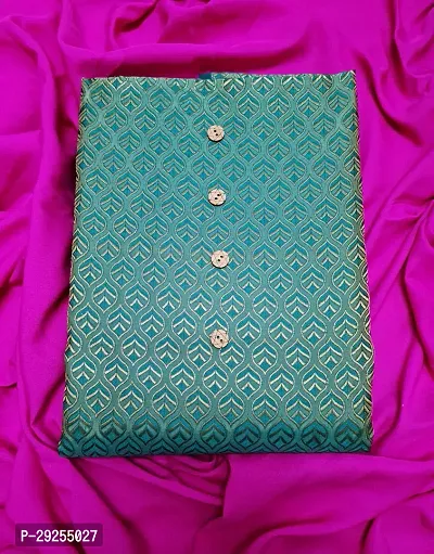 Elegant Green Banarasi Silk Jacquard Suit Dress Material without Dupatta For Women