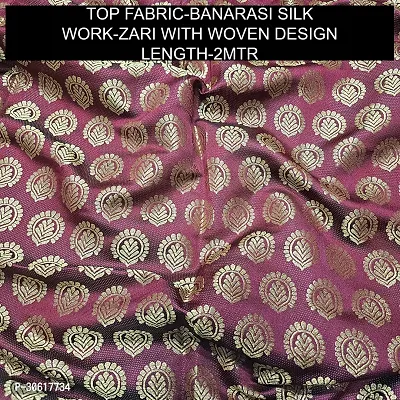 Elegant Maroon Banarasi Silk Jacquard Dress Material without Dupatta For Women-thumb2