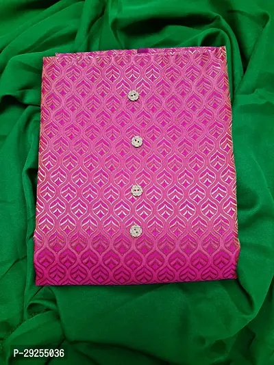 Elegant Pink Banarasi Silk Jacquard Suit Dress Material without Dupatta For Women