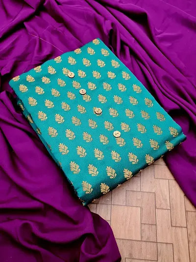 Elegant Banarasi Silk Jacquard Suit Dress Material without Dupatta For Women