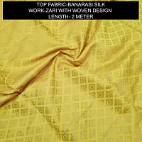 Elegant Yellow Banarasi Silk Jacquard Weave Dress Material with Dupatta For Women-thumb1