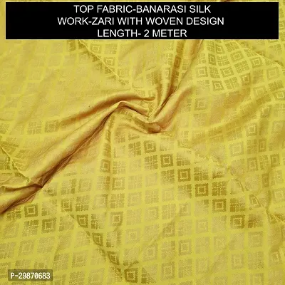 Elegant Yellow Banarasi Silk Jacquard Weave Dress Material with Dupatta For Women-thumb2