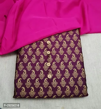 Elegant Purple Banarasi Silk Jacquard Suit Dress Material without Dupatta For Women-thumb0