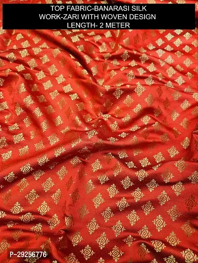 Elegant Red Banarasi Silk Jacquard Suit Dress Material without Dupatta For Women-thumb2