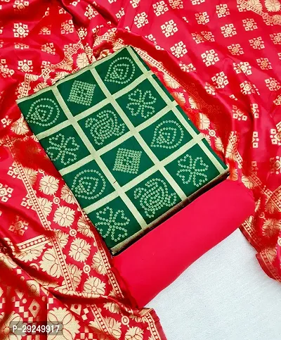 Elegant Banarasi Silk Jacquard Dress Material with Dupatta For Women