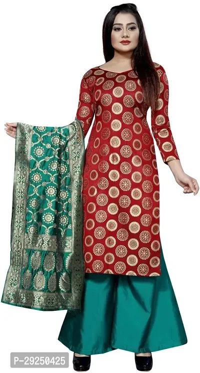 Elegant Banarasi Silk Jacquard Dress Material with Dupatta For Women-thumb0