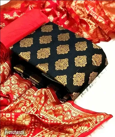 Elegant Banarasi Silk Jacquard Dress Material with Dupatta For Women