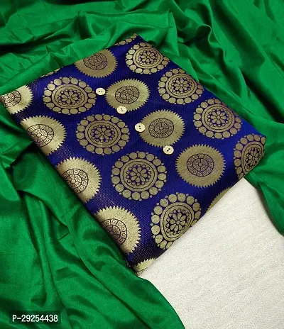Elegant Green Banarasi Silk Jacquard Suit Dress Material without Dupatta For Women