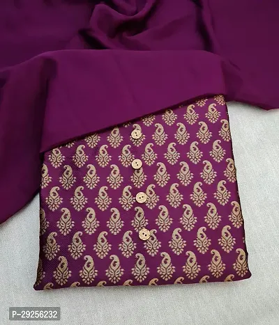 Elegant Purple Banarasi Silk Jacquard Suit Dress Material without Dupatta For Women-thumb0