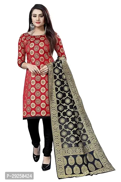 Elegant Banarasi Silk Jacquard Dress Material with Dupatta For Women-thumb0