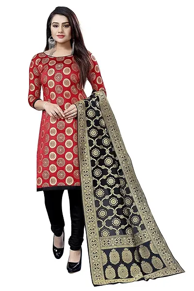 Traditional Heavy Santoon Silk Printed Dress Material With Dupatta