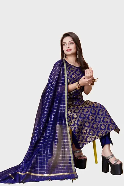 Stylish Banarasi Silk Jacquard Unstitched Suit