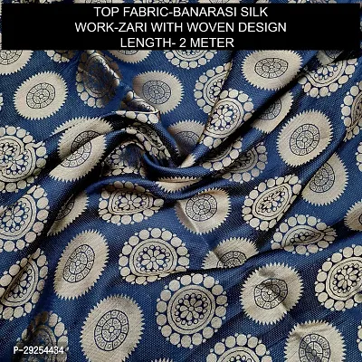 Elegant Black Banarasi Silk Jacquard Suit Dress Material without Dupatta For Women-thumb2