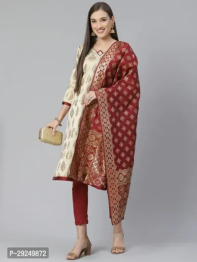 Elegant Banarasi Silk Jacquard Dress Material with Dupatta For Women