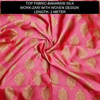 Elegant Pink Banarasi Silk Jacquard Suit Dress Material without Dupatta For Women-thumb1