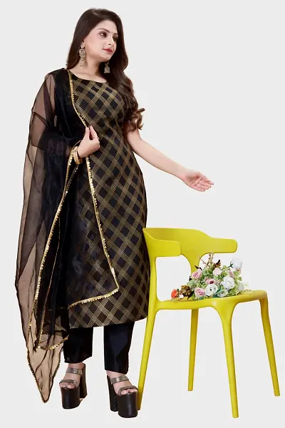 Stylish Banarasi Silk Jacquard Unstitched Suit