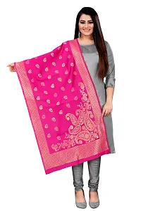 Elegant Pink Banarasi Silk Jacquard Weave Dress Material with Dupatta For Women-thumb2