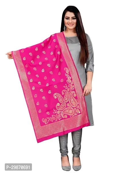 Elegant Pink Banarasi Silk Jacquard Weave Dress Material with Dupatta For Women-thumb3