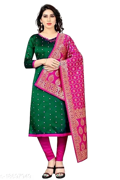Jacquard Weave Banarasi Silk Dress Material