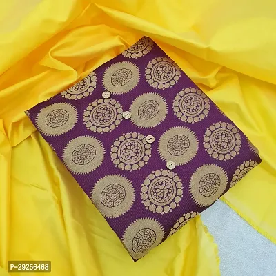 Elegant Purple Banarasi Silk Jacquard Suit Dress Material without Dupatta For Women