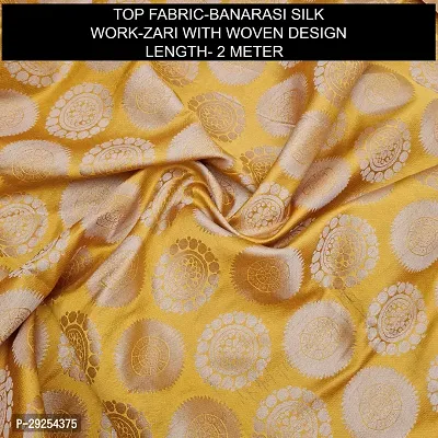 Elegant Yellow Banarasi Silk Jacquard Suit Dress Material without Dupatta For Women-thumb2