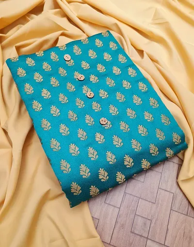 Banarasi Silk Jacquard Unstitched Dress Material without Dupatta