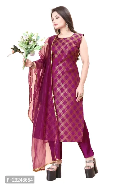 Elegant Banarasi Silk Jacquard Dress Material with Dupatta For Women