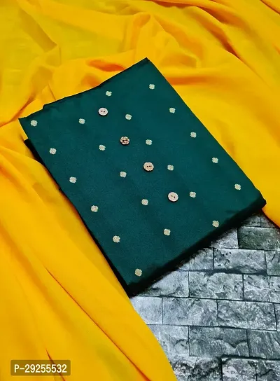 Elegant Green Banarasi Silk Jacquard Suit Dress Material without Dupatta For Women