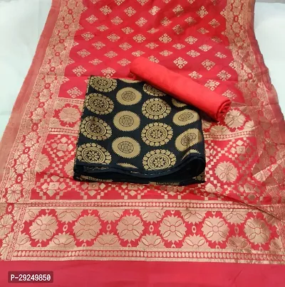 Elegant Banarasi Silk Jacquard Dress Material with Dupatta For Women-thumb0