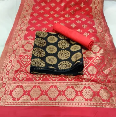 Elegant Banarasi Silk Jacquard Dress Material with Dupatta For Women