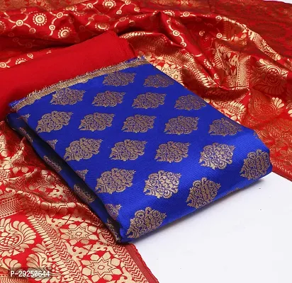 Elegant Banarasi Silk Jacquard Dress Material with Dupatta For Women