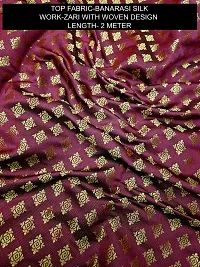 Elegant Maroon Banarasi Silk Jacquard Suit Dress Material without Dupatta For Women-thumb1