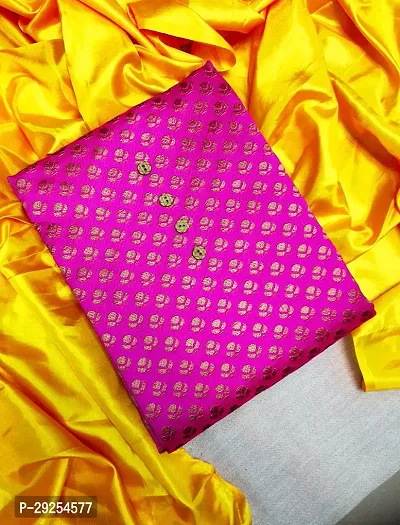 Elegant Pink Banarasi Silk Jacquard Suit Dress Material without Dupatta For Women