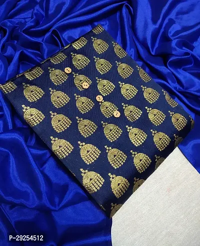 Elegant Blue Banarasi Silk Jacquard Suit Dress Material without Dupatta For Women