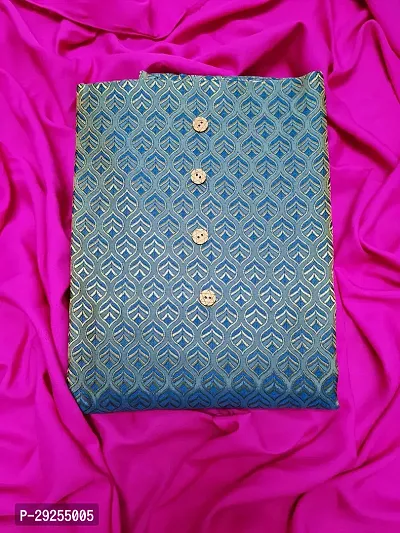 Elegant Blue Banarasi Silk Jacquard Suit Dress Material without Dupatta For Women