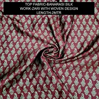 Elegant Maroon Banarasi Silk Jacquard Suit Dress Material without Dupatta For Women-thumb1