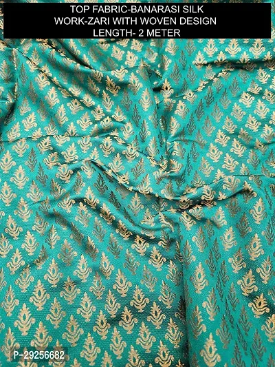 Elegant Green Banarasi Silk Jacquard Suit Dress Material without Dupatta For Women-thumb2