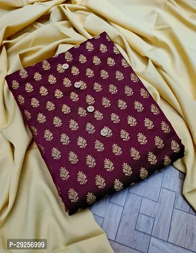 Elegant Maroon Banarasi Silk Jacquard Suit Dress Material without Dupatta For Women