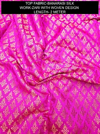 Elegant Pink Banarasi Silk Jacquard Suit Dress Material without Dupatta For Women-thumb1