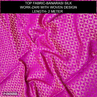 Elegant Pink Banarasi Silk Jacquard Suit Dress Material without Dupatta For Women-thumb2