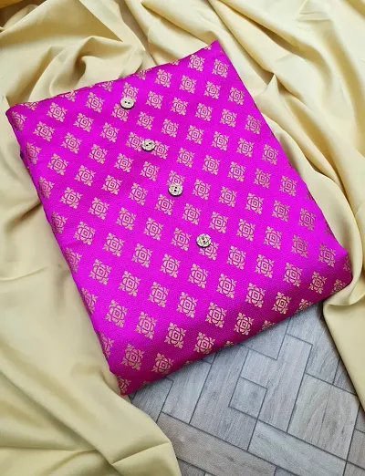 Banarasi Silk Jacquard Unstitched Dress Material without Dupatta