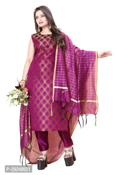 Elegant Banarasi Silk Jacquard Dress Material with Dupatta For Women